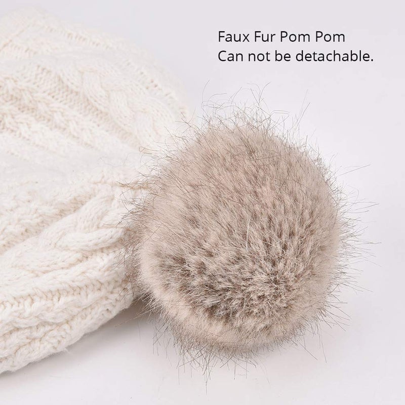 SOMALER Toddler Baby Boys Girls Winter Hat Kids Ear Flap Warm Fleece Lined Knit Beanie Fur Pom Hat - Image 4
